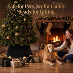 Skylety Black Velvet Christmas Tree Collar 24‘’ Tree Base Cover - Image 5