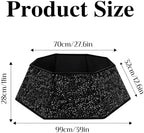 XmasExp Christmas Tree Collar, 24-36 inch Sequin Tree Skirt Stand Base Cover for Home Decor (Black, X-Large) - Image 2