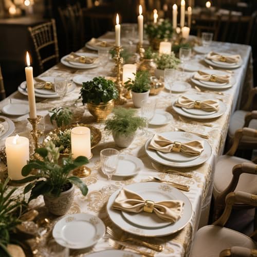 52 Pcs Gold Napkin Rings,Table Metal Napkin Ring Holders Cloth Table Setting Decorations for Wedding, Dinners Party, Anniversary, Birthday (Classic) - Image 6