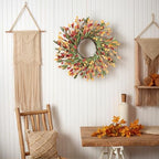 Fall Wreaths for Front Door Outside 24 inch Fall Door Wreath Fall Decorations for Home Decor Autumn Wreath for Fall Front Porch Thanksgiving Harvest Halloween Farmhouse Outdoor Indoors Window Wall - Image 5