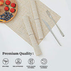 Leetaltree Woven Vinyl Beige Placemats Set of 24, Linen Look & Easy to Clean - Image 2