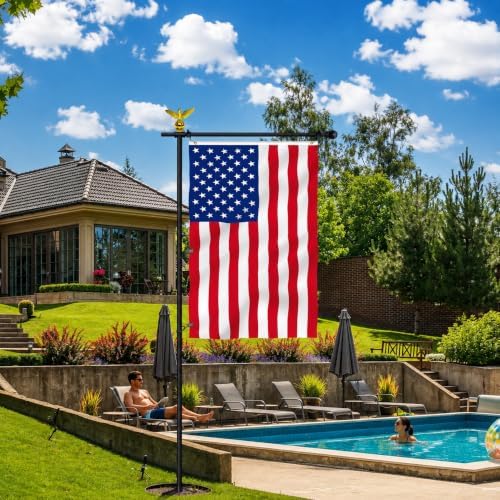 10FT Adjustable Garden Flag Pole Stand with Eagle Top for Outdoor - Image 6