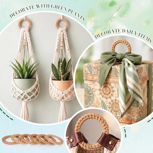 Ferrochef Boho Woven Rattan Napkin Rings, Natural, 100 Pcs - Image 7