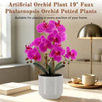 Fake Orchid-19”tall Artificial Indoor Potted Plant for Home Decor-Purple - Image 6