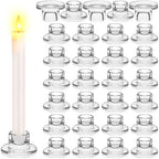 30 Pcs Glass Taper Candle Holders Candlestick Holders by Ovveroche