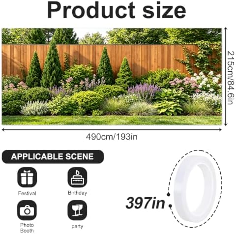 ANNA QUEEN 7x16 ft Garage Door Banner,Reusable Large Outdoor Backdrop for Tropical,Patriotic,Graduation and Christmas Party Decorations (Garden Privacy) - Image 2