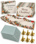 19-Piece Christmas Table Decor Set with Runner, Placemats & Napkin Rings by Unknown