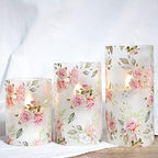 Rose Flameless Candles with Remote Real Wax Blinks Glass Battery Operated Candles - Home Party Wedding Thanksgiving Christmas Summer Decor - Set of 3 by Silverstro