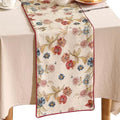 patdrea Designer Farmhouse Linen Thick Table Runner, Rustic Cottage Beige with Floral Pattern Fabric Table Mat, Decoration for Kitchen Dining Coffee Table Banquet Christmas , 12"*102" by patdrea