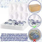 Dandat 8 Pcs Small Blue and White Ceramic Vase, Chinoiserie Floral,Elegant - Image 3