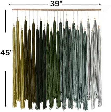 Macrame Wall Hanging Large Geometric Handmade Beaded Tassel Decor 39"W*45"L - Image 6