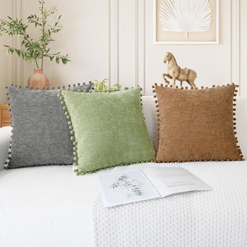 CaliTime Decorative Couch Throw Pillow Covers 22 X 22 Inches Sage - Image 5