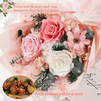 Flowers for Delivery Prime Preserved Flowers Bouquet with Vase That Last 3-5 Years Real Forever Flowers Pink Rose Bouquet for Mom Mother Women Wife Friends Birthday Mothers Day Gifts - Image 3