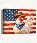 July 4th Patriotic Canvas Wall Art 4th of July USA Decorations Vintage American Flag Chicken Painting Roosters Chickens Picture Wall Decor Independence Day Home Decor 16x20in by HomeifHue