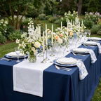 Solino Home 100% Pure Linen Table Runner White, Fete 14 x 108 in - Image 2