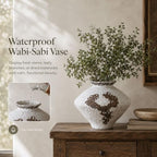 Wabi Sabi Rusty Vintage Vase, 11.4" Tall Wabi Sabi Decor Rustic Farmhouse Pottery Vase for Centerpiece, Textured Pottery Flower Vases for Home Decor, Table, Living Room, Bathroom, Kitchen - Image 3
