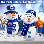 TURNMEON Hanukkah Decorations - 2 Pack Chanukah Plush Snowman Doll Hold Menorah & Dreidel,Hanukkah Gnomes Home Indoor Holiday Party Decor Chanukah Ornaments Table Hanukkah Gift Idea - Image 4