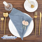100 Pieces Cloth Napkins Dusty Blue Dinner Cheesecloth Napkins for Wedding,Wrinkled Cloth Napkins Bulk for Home Party Rustic Table Decoration, 17 x 17 Inch - Image 7