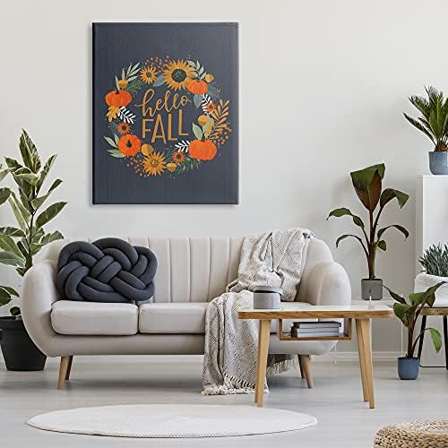 Hello Fall Sunflower Pumpkin, 36 x 48 Inch Canvas Wall Art - Image 3