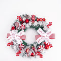 20" Artificial Christmas Wreath for Front Door with Balls Candy Cane Christmas Decorations for Indoor Outdoor Wall Window Home Holiday Xmas Decor by Unknown