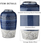 Decorative Ceramic Vases for Home Decor Two Tone Boho Flower Vase for Table Centerpieces Big Blue Pottery Vase Table Flowers Decor Vase Living Room Shelf Fireplace - Image 5