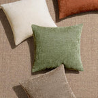 MIULEE Pack of 4 Fall Decorative Throw Pillow Covers 18x18 Inch Chenille Textured Throw Pillows Boho Farmhouse Cushion Covers Vintage Home Decor for Couch Sofa Bed Living Room，Taupe Brown Green - Image 2