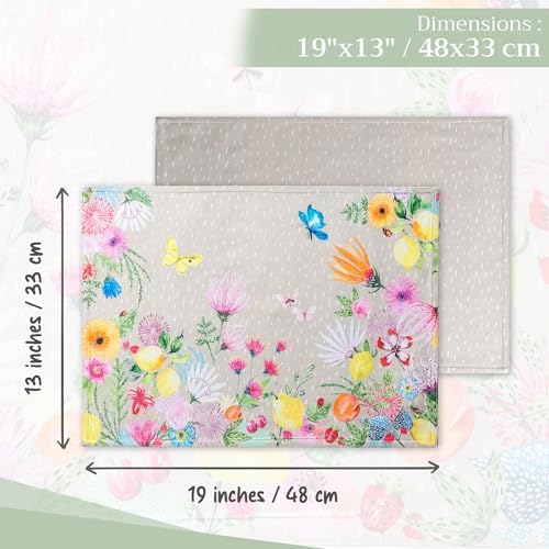 Maison d' Hermine Placemats Set of 4 Reusable 100% Cotton (13"x19") - Image 4