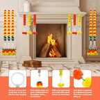 11PCS Diwali Decorations Marigold Garland for Home, Artificial Marigold with Bells and Leaves Long Strands for India Wedding, Pooja Decor, Marigold Flowers for All Year Decoration - Image 3