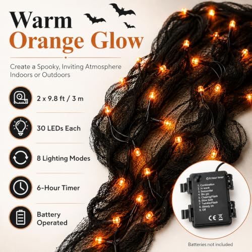 Gilprop Halloween Stair Party Decoration for Wall Mantel Fireplace, Orange - Image 2