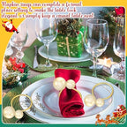 Sliner 48 Pcs Pearl Napkin Rings, Gold Table Napkin Holder Buckles for Dinning Table Setting Christmas Wedding Party Supplies - Image 4