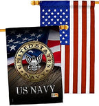 US Navy House Flag - Pack Armed Forces USN Seabee United State American Military Veteran Retire Official USA Applique - Decoration Banner Small Garden Yard Gift Double-Sided Made in 28 X 40 by Unknown