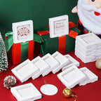 Dunzoom 50 Pcs Christmas Sublimation Ornament Blanks Box, White - Image 6