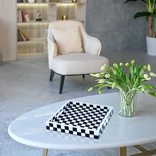 Handicrafts Home Handmade Resin Inlay Decorative Ottoman Serving Tray,12x12 - Image 5