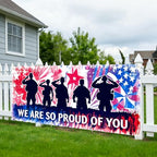 Patriotic Soldier Salute Garage Door Banner 6x13FT American Flag Military Decor Waterproof Outdoor Decoration for Veterans Day Independence Day Memorial Day Fourth of July Holiday Decor - Image 5