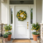 Valery Madelyn 24'' Artificial Lemon Wreath for Front Door Summer Decor - Image 3
