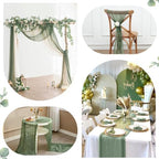 12 Pack Sage Green Cheesecloth Table Runner 35x120 Inch, 10Ft Boho Sheer Gauze Table Runner Cheese Cloth Runner for Wedding Baby Shower Birthday Home Decor Garden Farmhouse - Image 4
