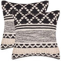 · REDEARTH · Textured Handwoven Throw Pillow Cases - Mosaic Trellis Black by REDEARTH