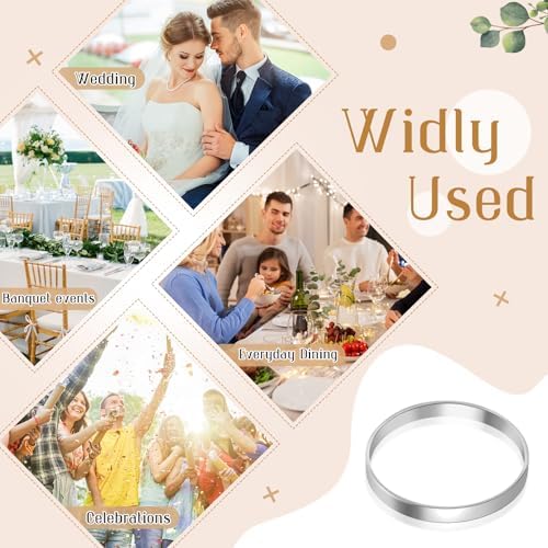 200pcs Silver Napkin Rings Bulk,FACULX Round Gold Metal Napkin Buckles - Image 7