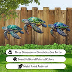 John's Studio 3Pcs Metal Turtle Sea Wall Decor Outdoor Garden Hanging Art Sculptures Home Ocean Theme Decorations for Kitchen Bathroom and Pool - Image 6
