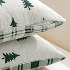 MIULEE Christmas Decorative Chenille Throw Pillow Covers, 12x20 Inch, White Dark Green Tree, Set of 2 Cute Trees with Plaid Patterns Pillows for Sofa Couch Bedroom Chair Xmas Home Decor - Image 6