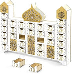 Wooden Ramadan Countdown Calendar, Eid Mubarak Advent Calendar with Drawer, Mosque Shaped Fillable Muslim Ramadan Decoration for Home Holiday Tabletop Decor Gift Party Supply - Image 2