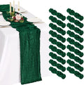 18 Pack Cheesecloth Table Runner 10FT Emerald Green Table Runner Boho Gauze Cheese Cloth Table Runners Long Rustic Sheer Table Decorations for Wedding Party Baby Bridal Shower Birthday Holiday Home by Showgeous