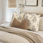 Vintage Floral Euro Sham Fall Pillow Covers 24x24 Set of 2 Patterned Accent Decorative Cushion Covers Modern Farmhouse Throw Pillow Covers for Bed Sofa Couch Chair Living Room Home Decor, Light Brown - Image 5