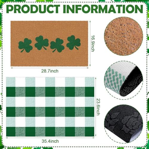 Tinideya 2 23.6 X 35.4 Inches St. Patrick's Day Green White - Image 2