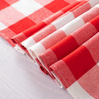 ShinyBeauty 6pcs Red & White Checked Table Runners 108 inches Long Classic Farmhouse Table Runner Buffalo Plaid Runners for Family Dinner Thanksgiving Decorations (13"x108") - Image 5