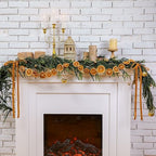 Daifunli 6FT Christmas Garland Vintage Dried Orange Bows Bells - Image 3