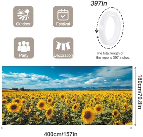 6 * 13FT Sunflower Garage Door Cover Decorations Flower Garage Door Banner for Outdoor Indoor Summer Party Photography Backdrop - Image 2