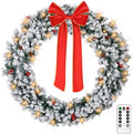 VINGLI 60" Extra Large LED Christmas Wreath with 220 Warm White Lights by VINGLI