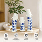Cute Ceramic Face Vase Set of 3, Aesthetic Small Bud Vases for Home Table Shelf Decor - Image 5