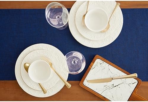 Solino Home 100% Pure Linen Table Runner Royal Blue, Athena 14 x 144 in - Image 3